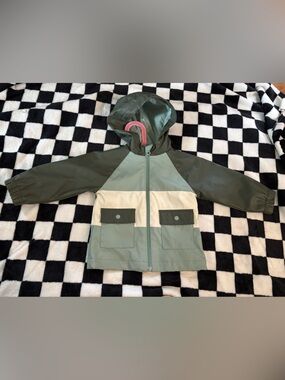 18 month green rain jacket